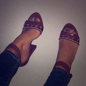 Nine West tan heels